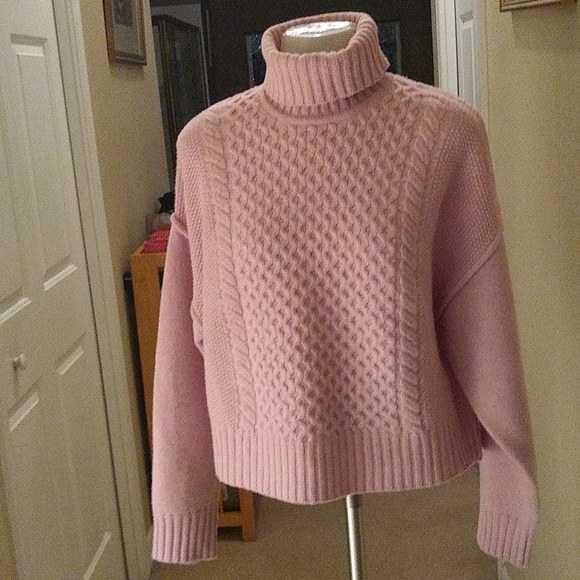 ATM Anthony Thomas Melillo Sweaters - ATM baby pink thick ribbed cropped sweater size small-